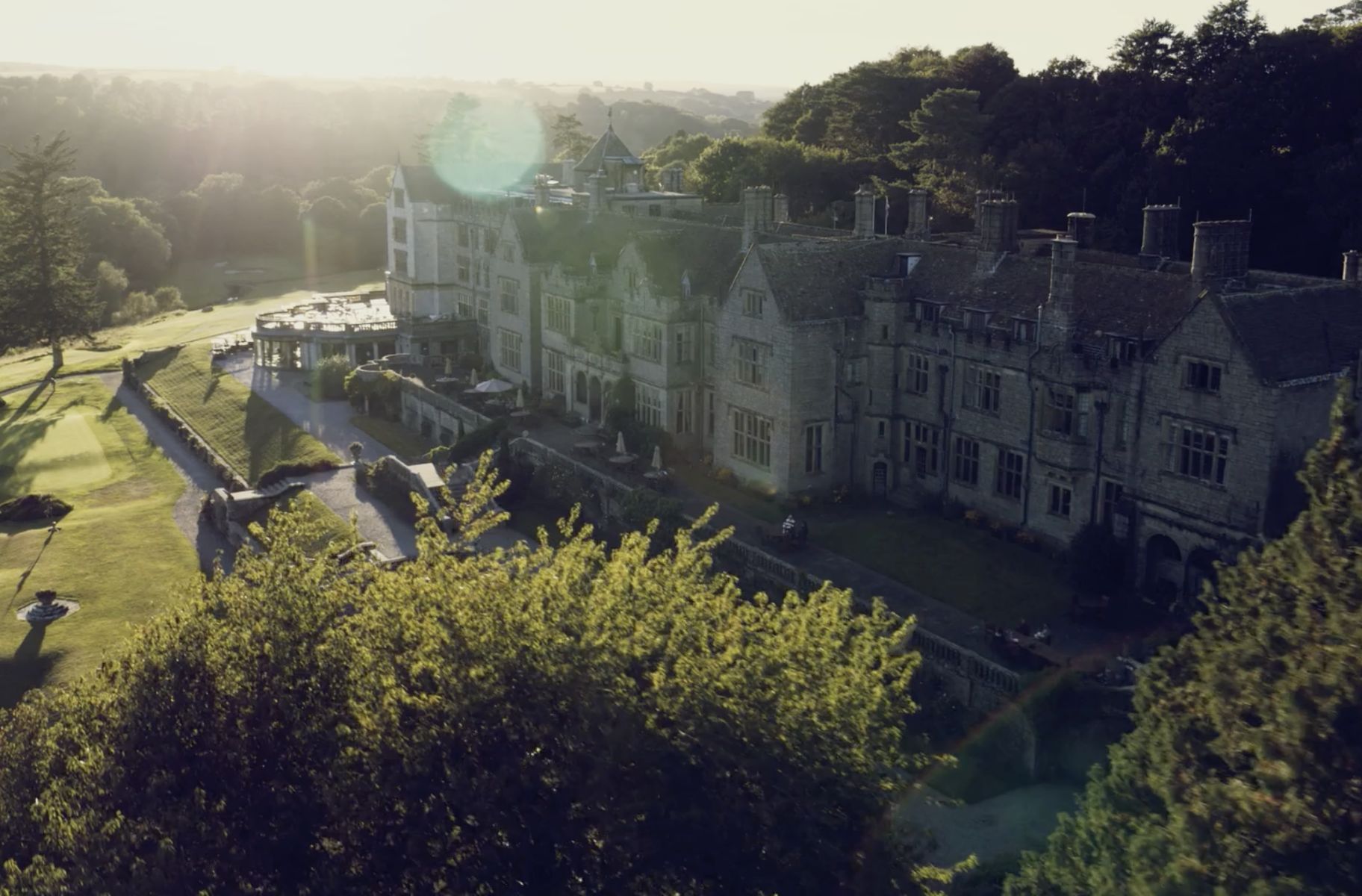 Modern day view of Bovey Castle exterior 