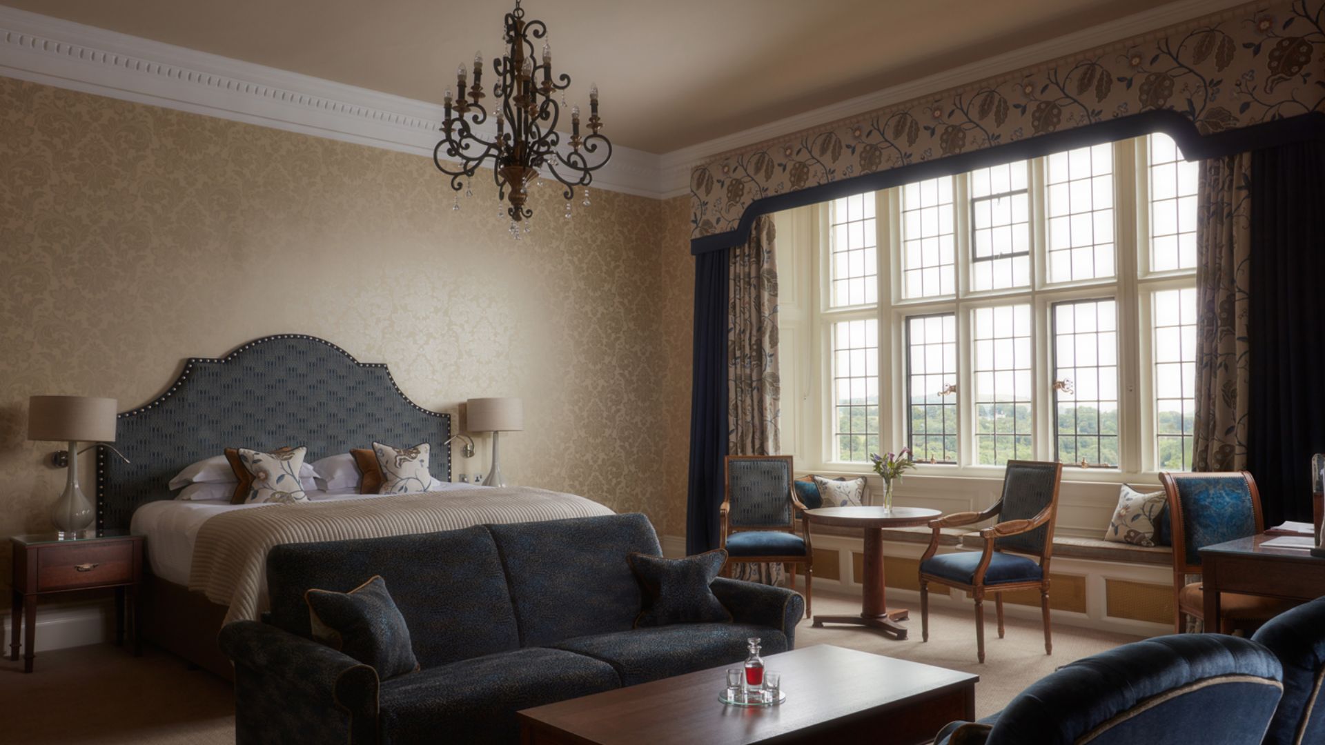 State Rooms bed and window view 